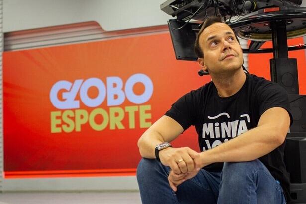 Tiago Medeiros nos estúdios do Globo Esporte em Recife