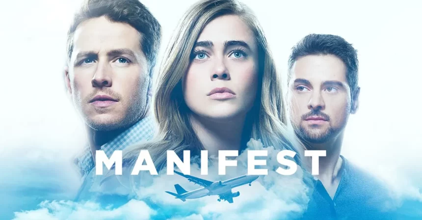 Protagonistas da série Manifest em pôster de divulgação