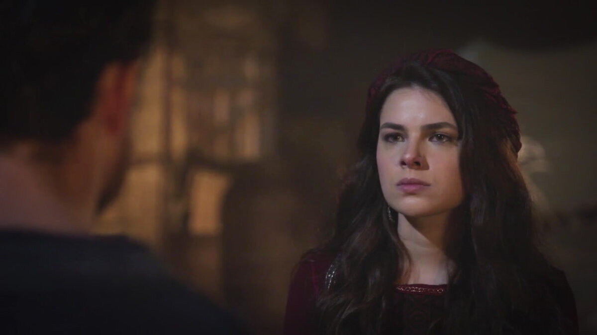 Jacó (Miguel Coelho) e Raquel (Thaís Melchior) em cena da novela Gênesis, na Record TV