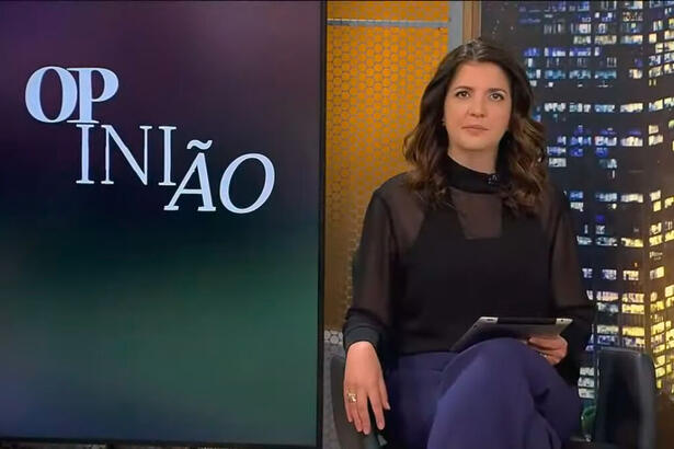 Andresa Boni apresentando o programa Opinião na TV Cultura