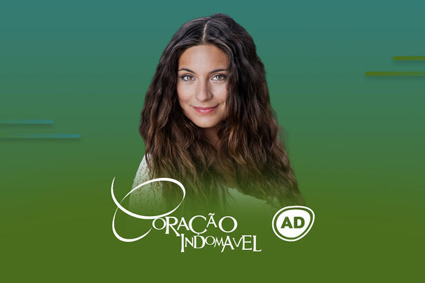 Protagonista da novela Coração Indomável na arte de divulgação do resumo diário