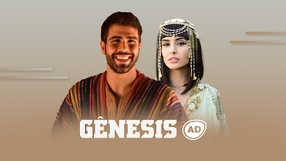 Protagonistas da fase de José da novela Gênesis na divulgação do resumo diário