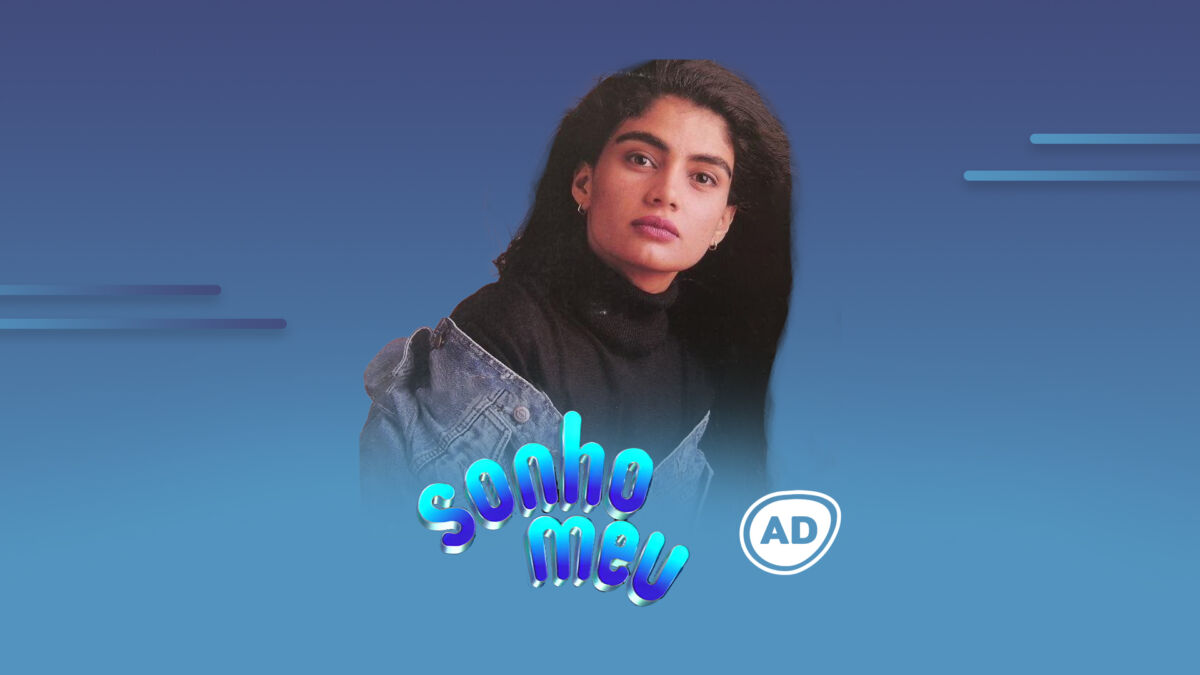 Patrícia França na arte de divulgação do resumo da novela Sonho Meu no Viva