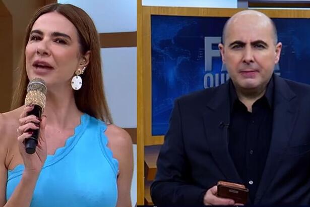 Luciana Gimenzes no SuperPop e Bispo Eduardo Bravo no Fala Que Eu Te Escuto - montagem