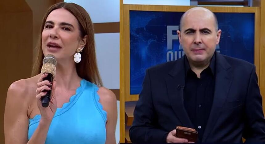 Luciana Gimenzes no SuperPop e Bispo Eduardo Bravo no Fala Que Eu Te Escuto - montagem