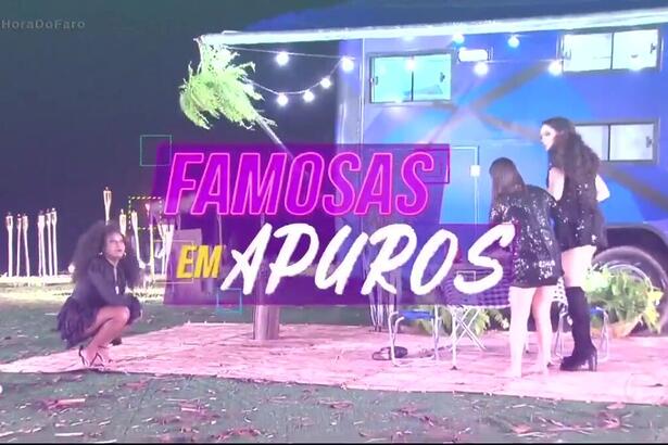 Logo do reality show Famosas em Apuros exibido no Hora do Faro