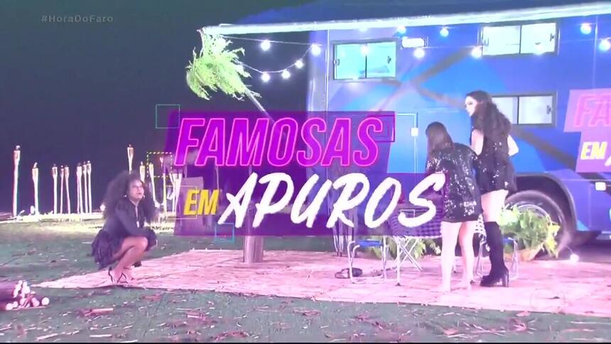 Logo do reality show Famosas em Apuros exibido no Hora do Faro