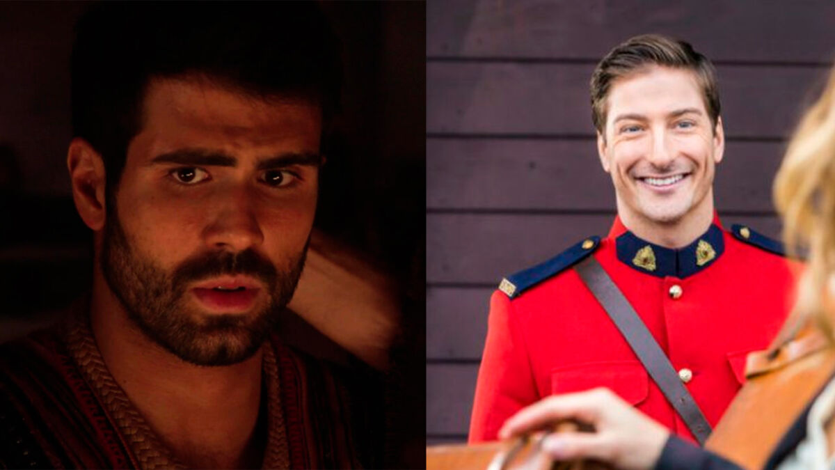 Juliano Lahan como José em Gênesis e Daniel Lissing como Jack em cena de Quando Chama o Coração