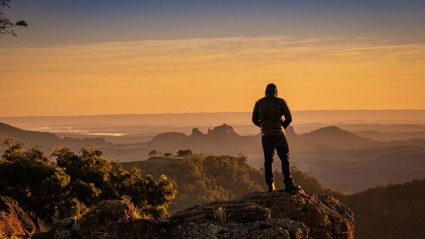 Paisagem natural de montanha na cidade de Botucatu, em um trecho do Globo Repórter