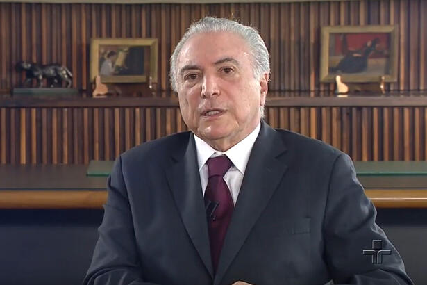 Michel Temer nos estúdios da TV Cultura