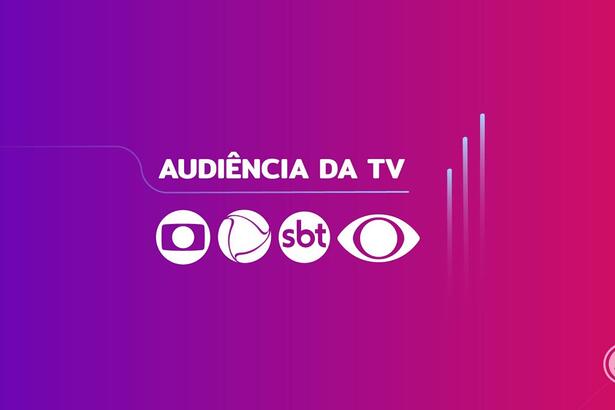 Logo dos consolidados de audiência da TV com TV Globo, Record TV, SBT e Band