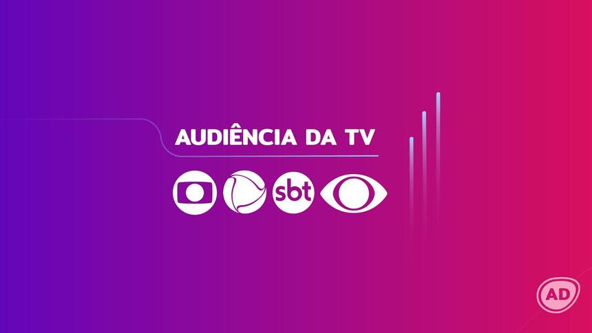 Logo dos consolidados de audiência da TV com TV Globo, Record TV, SBT e Band