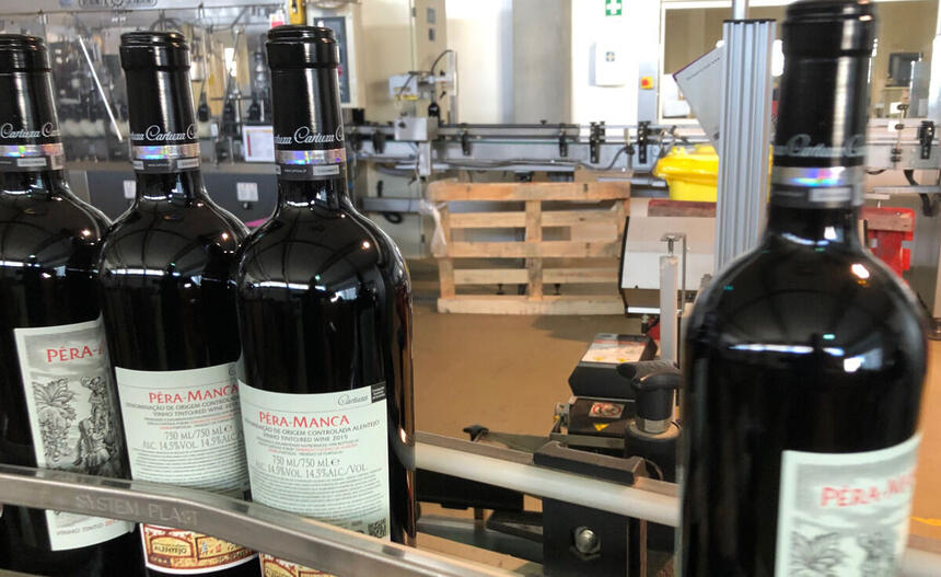 Garrafas de vinho tinto, em trecho da série especial Vinhos e Vinhas, exibida pelo Jornal da Band