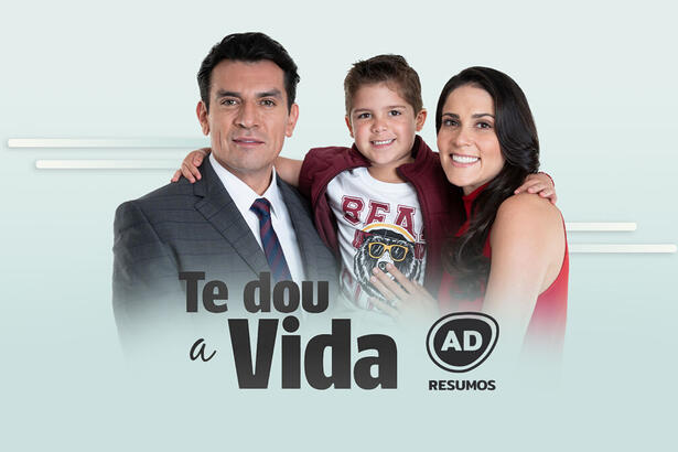 Protagonistas da novela mexicana Te Dou a Vida na divulgação do resumo semanal