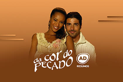 Divulgação do resumo diário da novela Da Cor do Pecado no canal Viva
