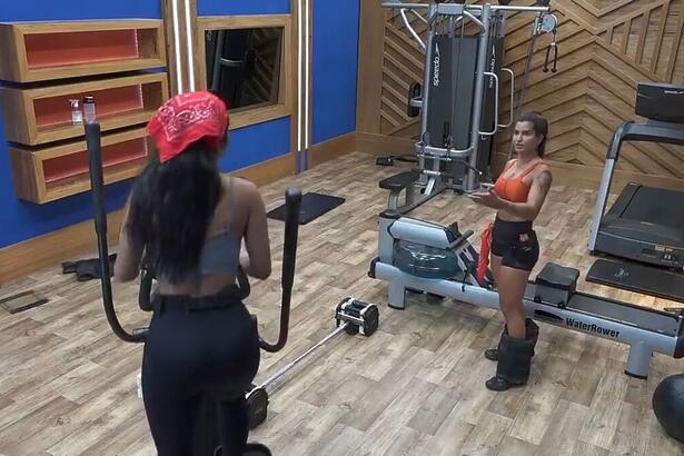 Marina conversou com Mileide na academia de A Fazenda 13 e disse que não quer mais se envolver com o Gui Araujo.