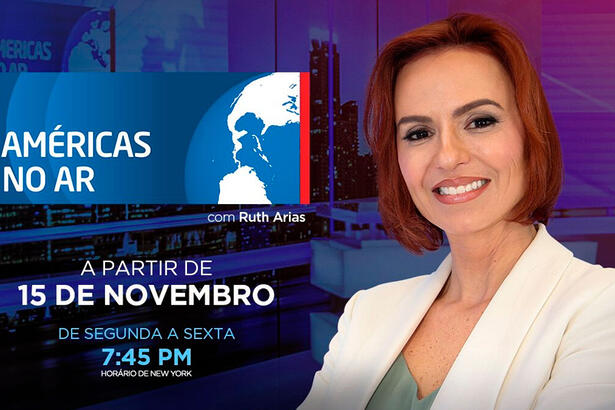 Ruth Arias com logomarca do Américas no ar