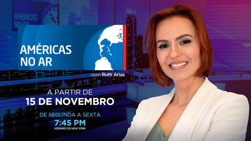 Ruth Arias com logomarca do Américas no ar