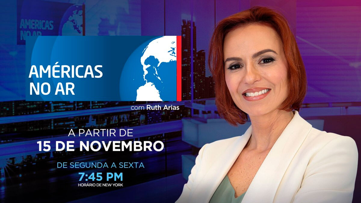 Ruth Arias com logomarca do Américas no ar