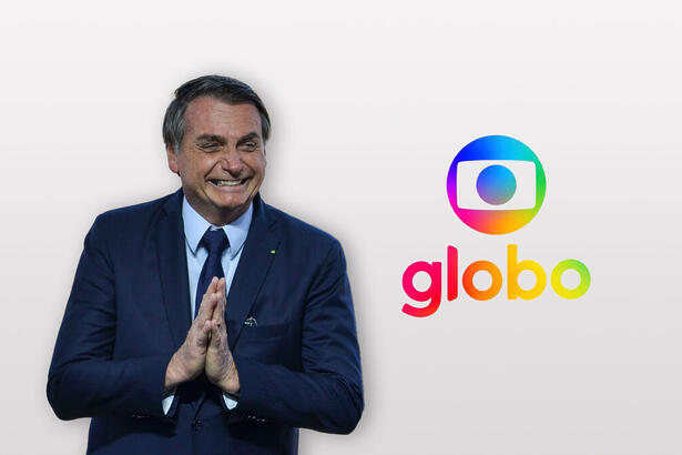 Bolsonaro ao lado da TV Globo