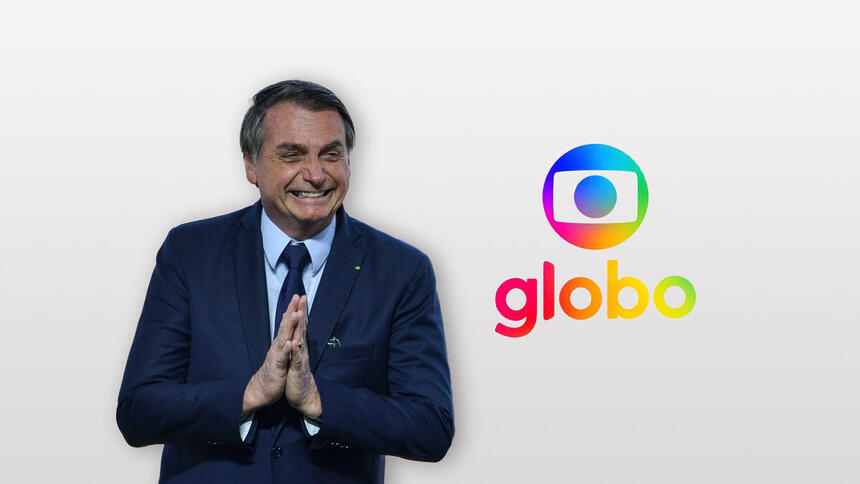 Bolsonaro ao lado da TV Globo