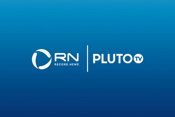 Logo da Record News ao lado do Pluto TV