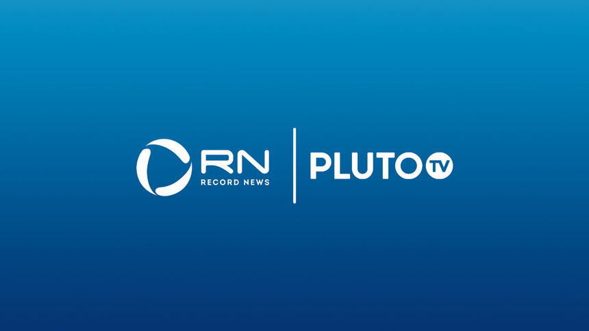 Logo da Record News ao lado do Pluto TV