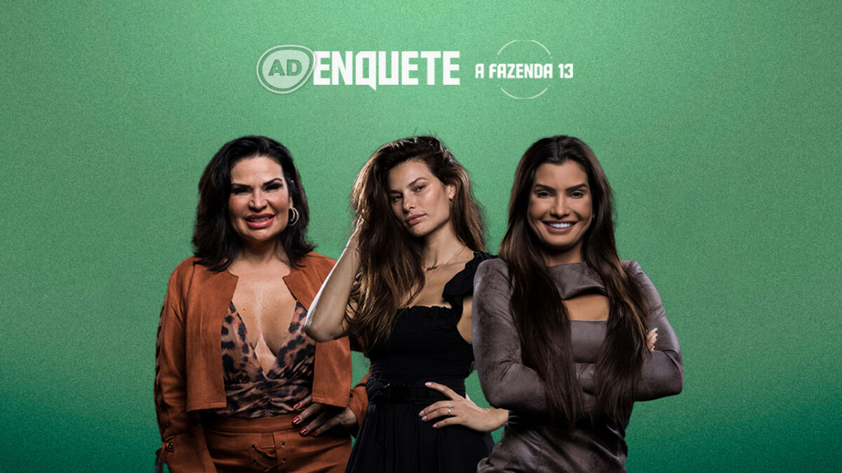 Solange Gomes, Dayane Mello e Marina Ferrari em montagem de divulgação de enquete A Fazenda