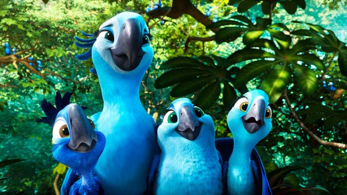 Trecho do filme Rio 2, exibido pela TV Globo na Sessão da Tarde