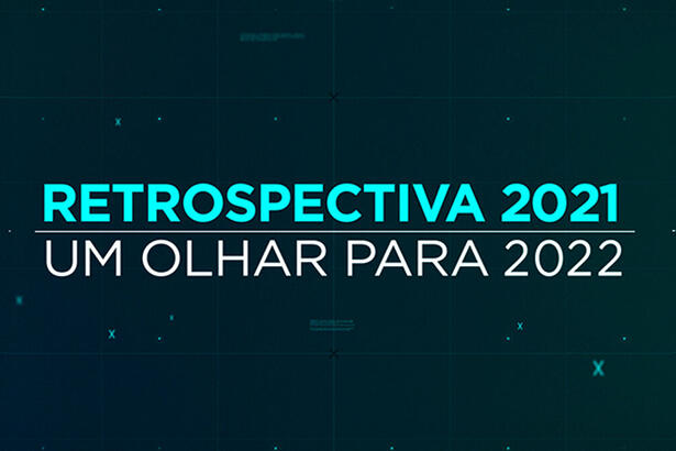 Logo da Retrospectiva 2021 Um Olhar para 2022, na Band