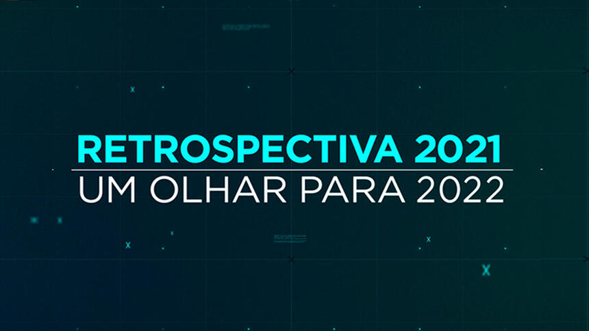 Logo da Retrospectiva 2021 Um Olhar para 2022, na Band