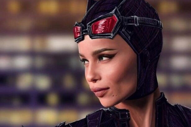 Zoë Kravitz como mulher gato no filme Batman