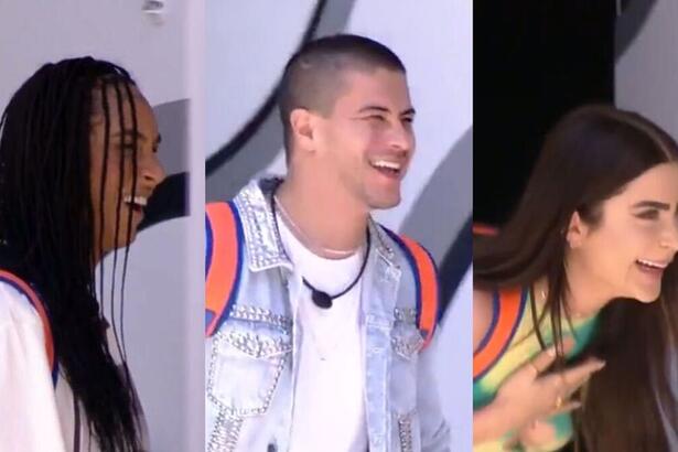 Linn, Arthur e Jade chegando no BBB 22