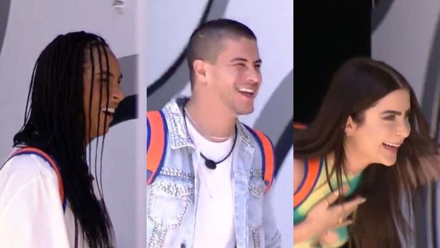 Linn, Arthur e Jade chegando no BBB 22