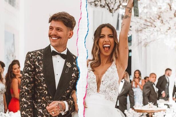 Saulo e Gabi Brandt em foto do casamento deles em 2019