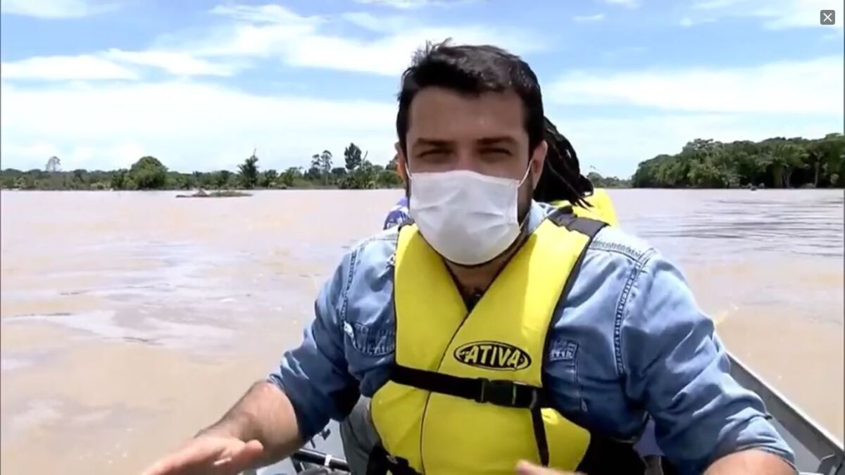 Repórter do Globo Rural navega por cima de onde era uma fazenda na Bahia