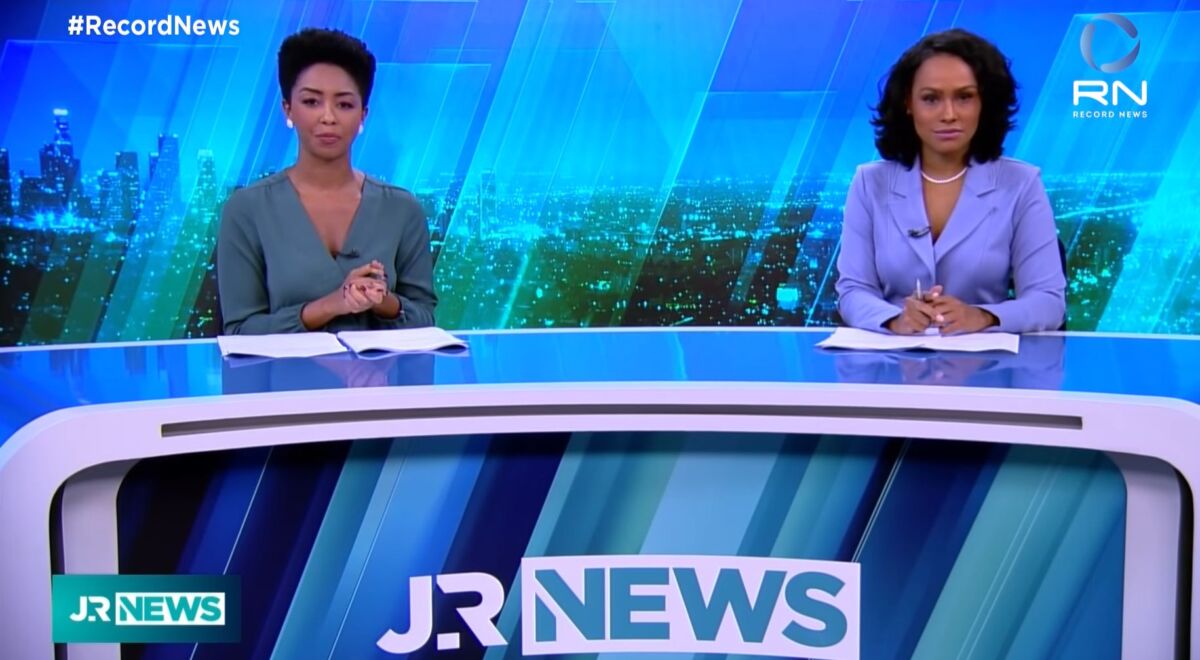 Mariana Bispo e Salcy Lima na bancada do Jornal da Record News