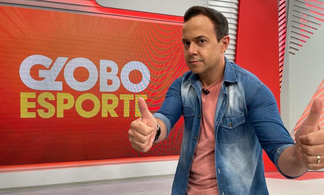 Tiago Medeiros nos estúdios do Globo Esporte em Recife
