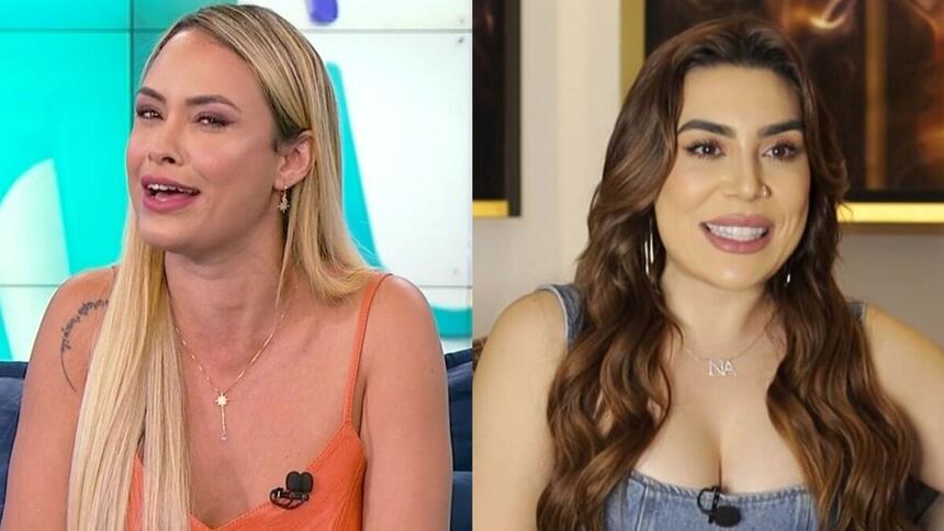 Sarah Andrade no Fofocalizando e Naiara Azevedo na gravação de chamada do BBB 22