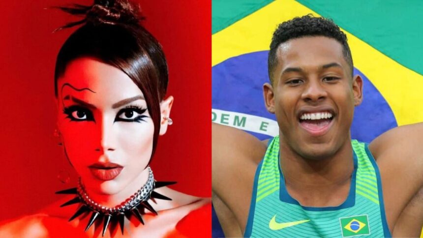 Anitta e Paulo André em uma montagem