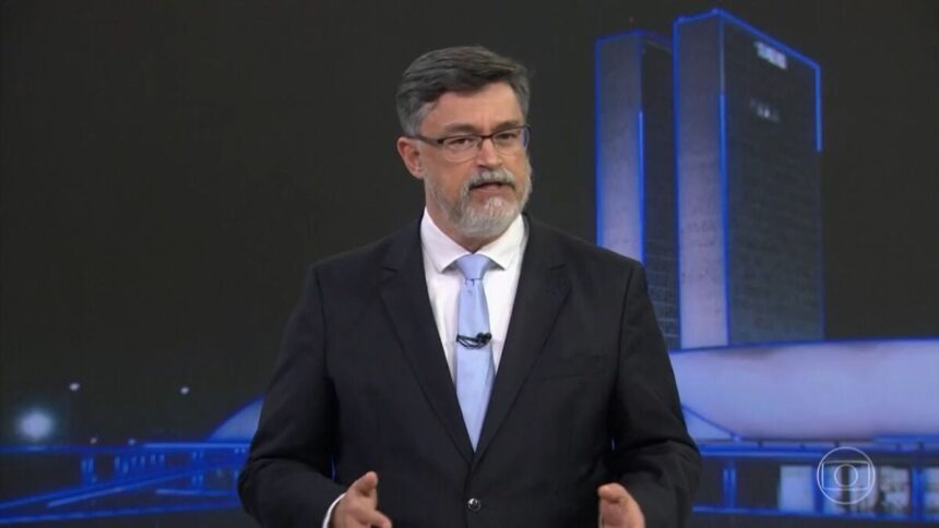 Fernando Rêgo Barros durante participação no Jornal da Globo, direito de Brasília