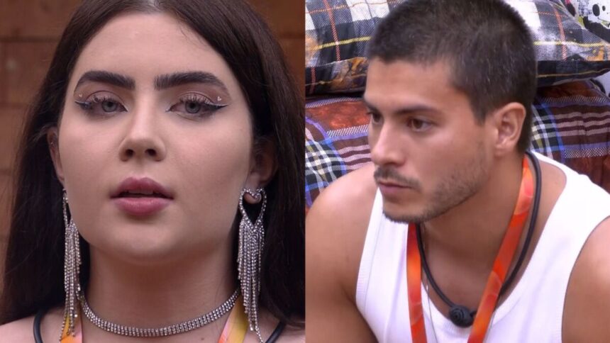 Jade conversa com Arthur no quarto do BBB 22.