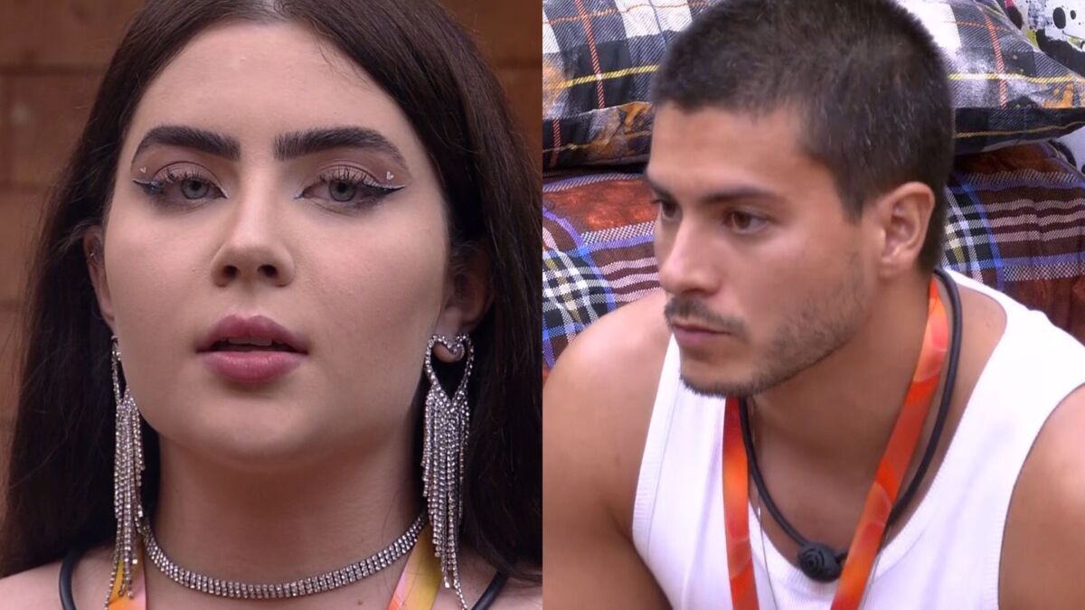 Jade conversa com Arthur no quarto do BBB 22.