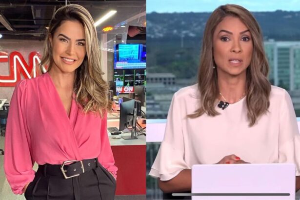 Larissa Alvarenga e Rachel Vargas em uma montagem. Ambas nos estúdios da CNN Brasil em Brasília