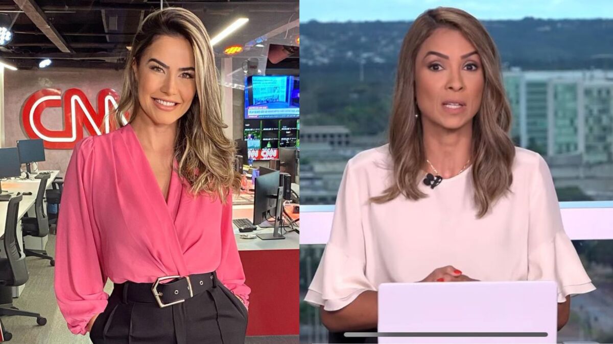 Larissa Alvarenga e Rachel Vargas em uma montagem. Ambas nos estúdios da CNN Brasil em Brasília