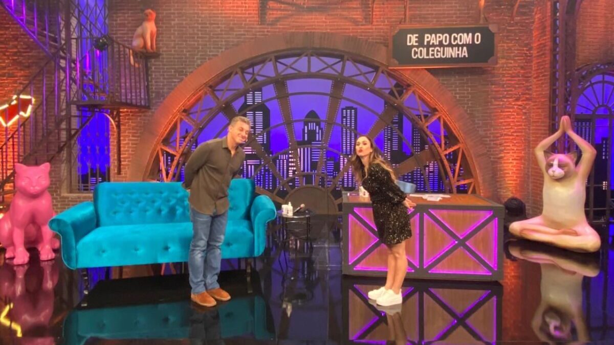 Luciano Huck e Tatá Werneck em trecho do programa Lady Night
