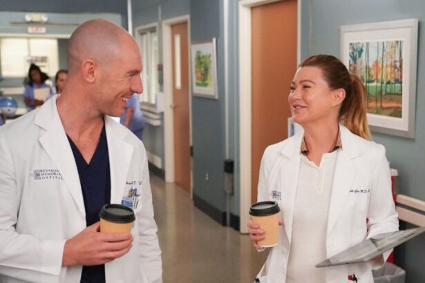 Michael Flood e Ellen Pompeo em cena de Grey's Anatomy