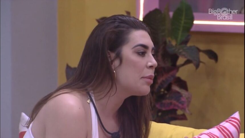 Naiara na área externa do BBB 22.