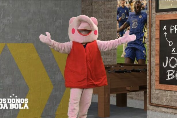 Neto vestido de Peppa Pig em Os Donos da Bola