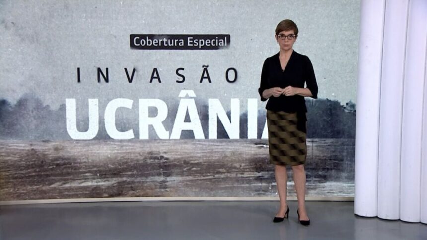 Renata Lo Prete nos estúdios do Plantão Especial do Jornalismo "Invasão à Ucrânia"